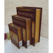 Retro Entwurfs-Art-Buch-Aufbewahrungsbehälter / Buch-geformte Papier-Geschenk-Kasten